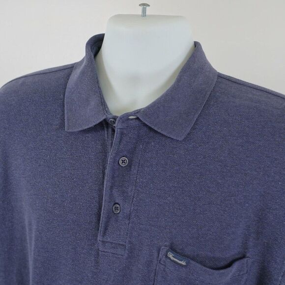 Faconnable Knit Polo Shirt Blue Medium Collared Short Sleeve - Picture 3 of 9